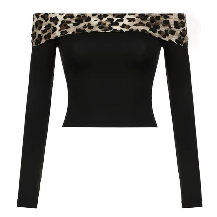 Y2K Leopard Bardot Top & Shorts Set - Vedlit