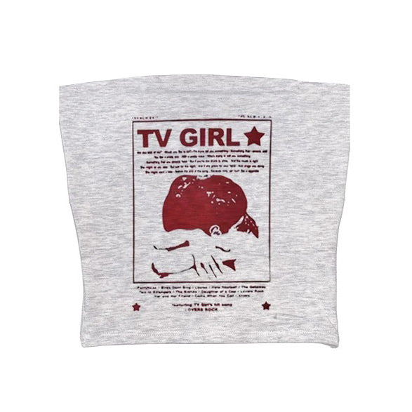 TV Girl Y2K Aesthetic Tube Top - Vedlit