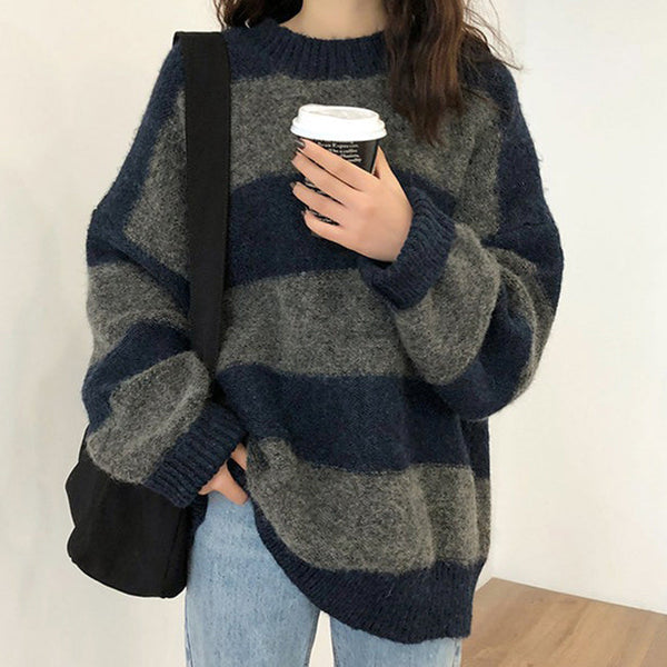 Cozy Days Striped Sweater - Vedlit