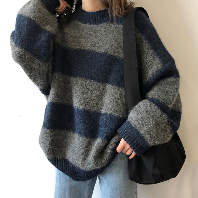 Cozy Days Striped Sweater - Vedlit