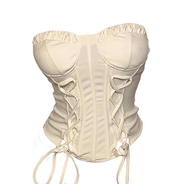 Clean Girl Aesthetic Lace Up Corset - Vedlit