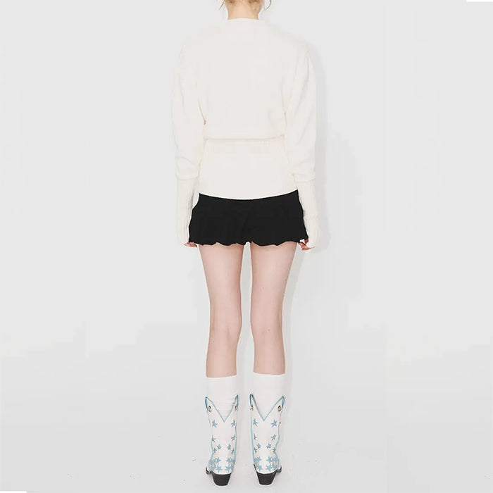 Soft Girl Aesthetic Bow Jumper - Vedlit