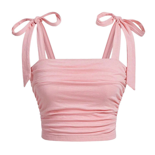 Soft Girl Bow Ties Top - Vedlit