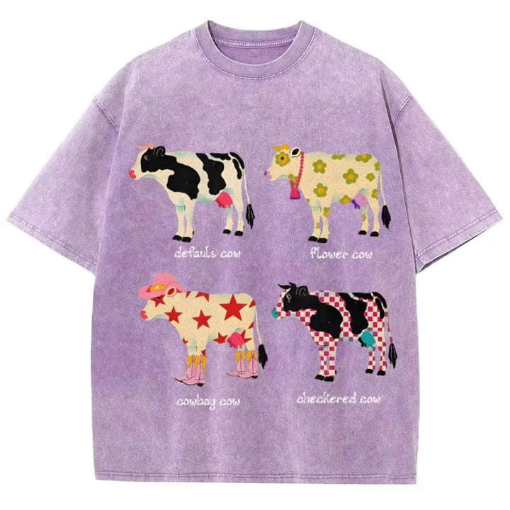 Indie Aesthetic Cow Graphic T-Shirt - Vedlit