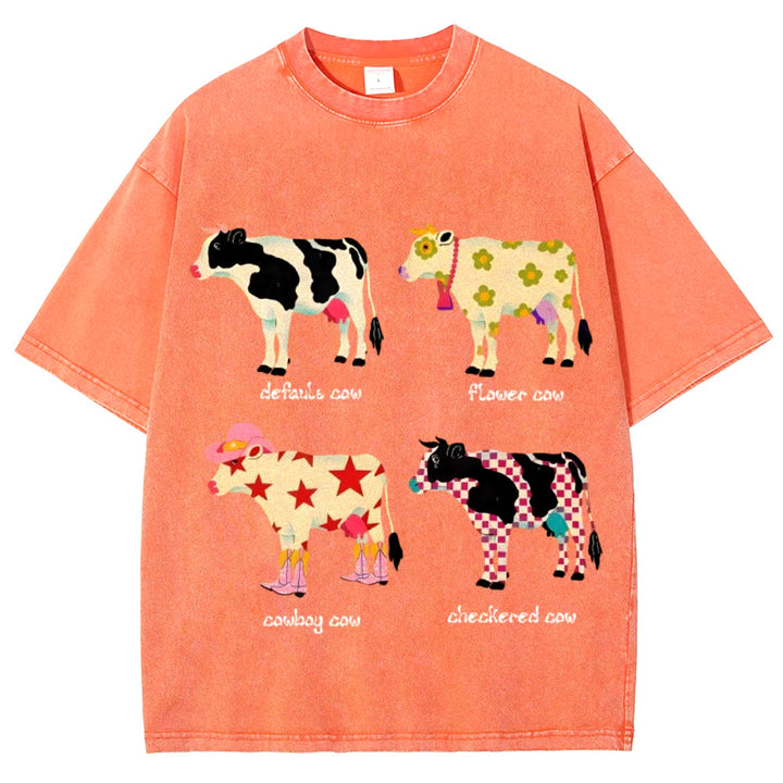 Indie Aesthetic Cow Graphic T-Shirt - Vedlit