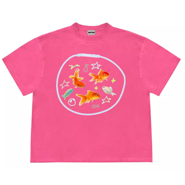 Aesthetic Goldfish Graphic T-Shirt - Vedlit