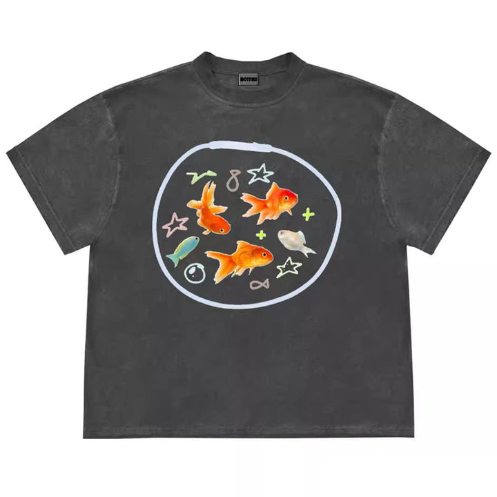 Aesthetic Goldfish Graphic T-Shirt - Vedlit