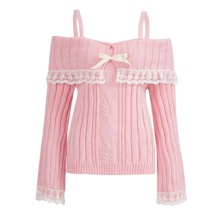 Portrait Mode Lace Sweater - Vedlit