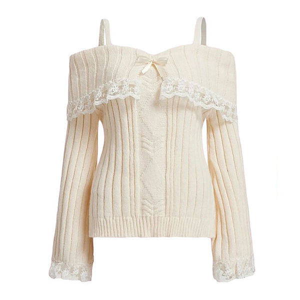 Portrait Mode Lace Sweater - Vedlit