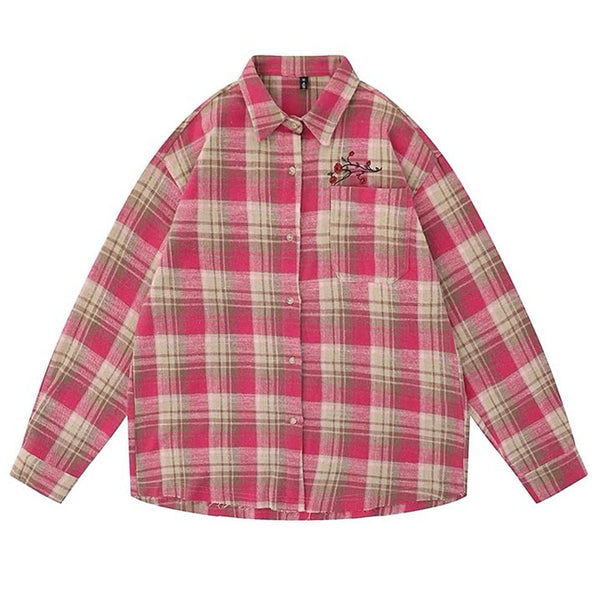 Rose in Pocket Plaid Shirt - Vedlit