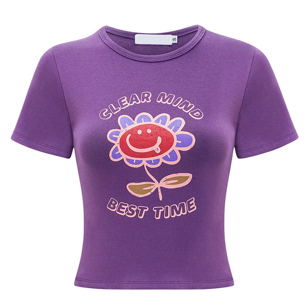 Clear Mind Graphic Crop Top - Vedlit