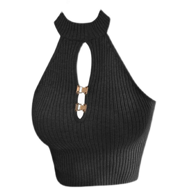 Florence Ribbed Halter Top - Vedlit