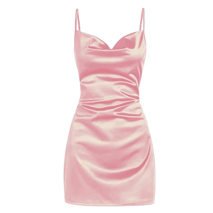 Rich Girl Satin Mini Dress - Vedlit