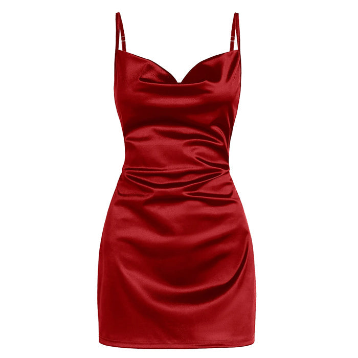 Rich Girl Satin Mini Dress - Vedlit