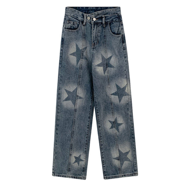 Aesthetic Star Washed Jeans - Vedlit