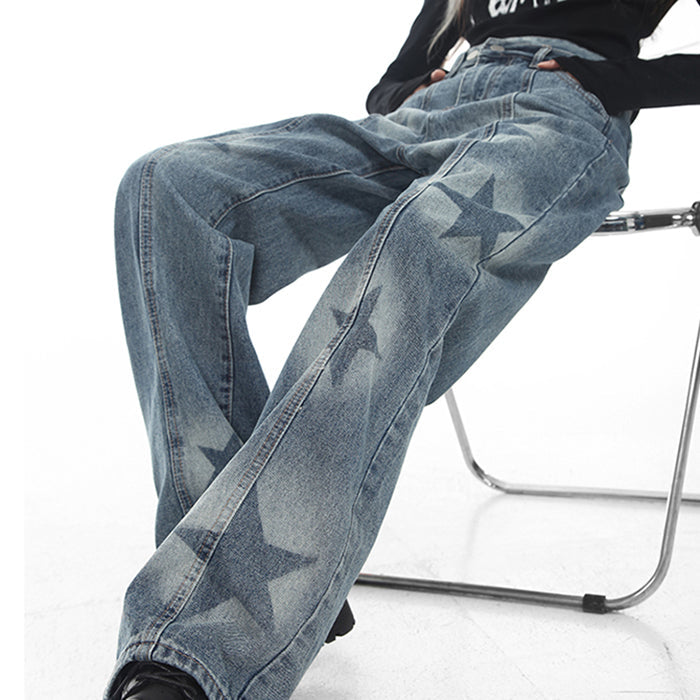 Aesthetic Star Washed Jeans - Vedlit