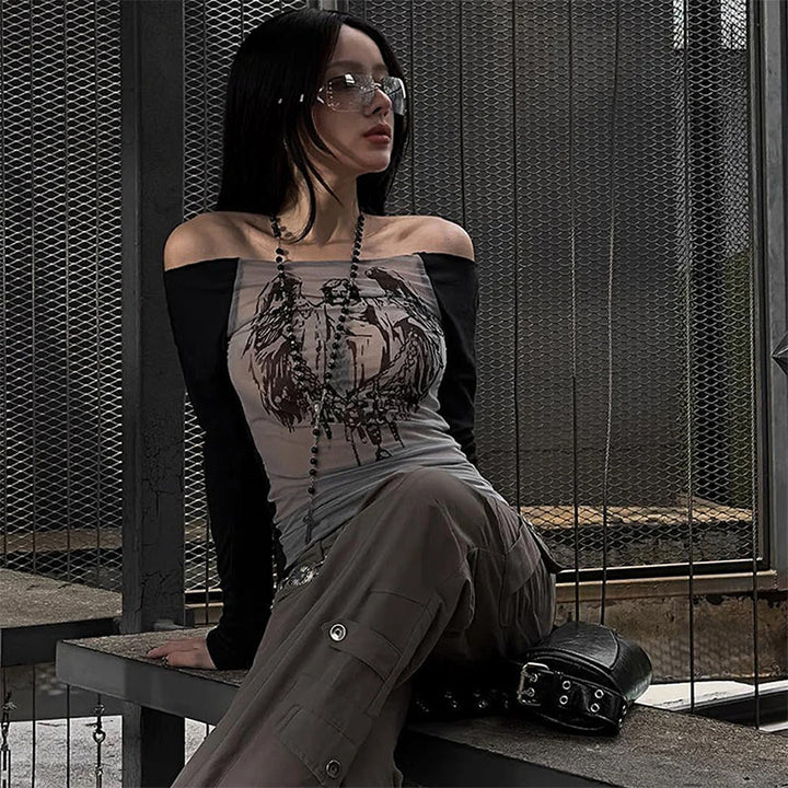 Angel Wings Long Sleeve Top - Vedlit