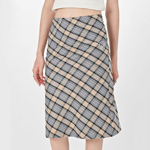 Gossip Goes Around Plaid Midi Skirt - Vedlit