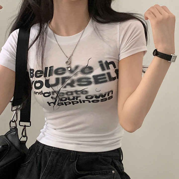 “Believe in Yourself” Graphic Fitted Tee - Vedlit