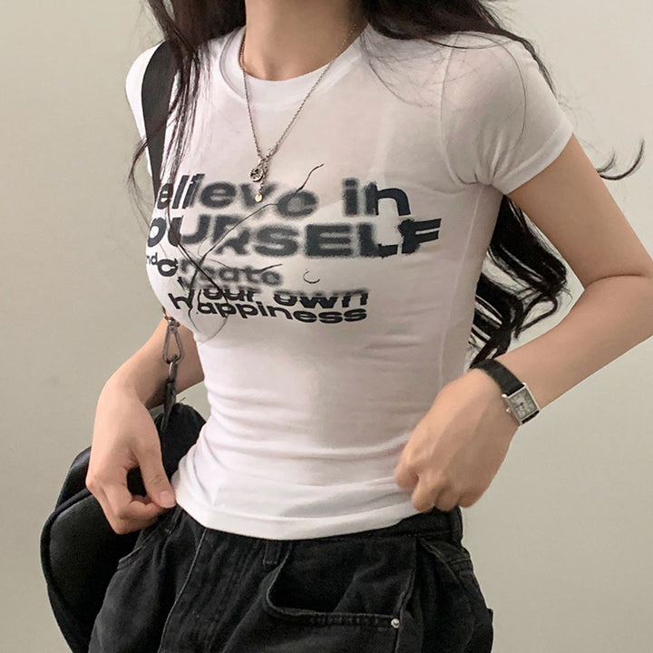 “Believe in Yourself” Graphic Fitted Tee - Vedlit