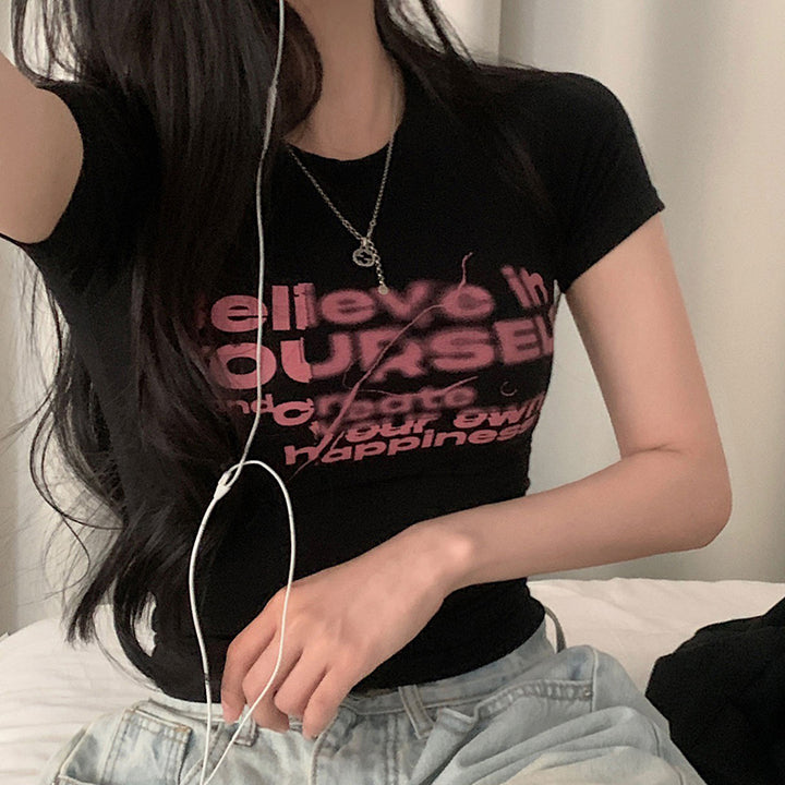 “Believe in Yourself” Graphic Fitted Tee - Vedlit