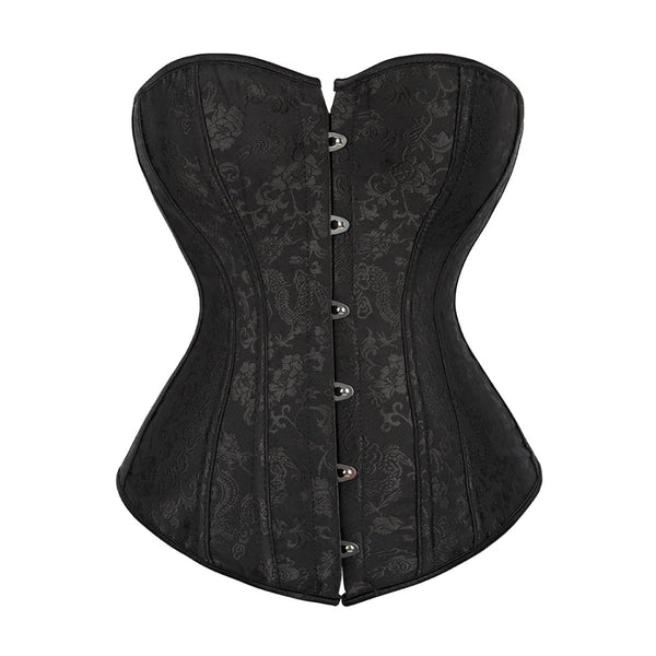 Black Victorian Gothic Hourglass Overbust Corset - Vedlit