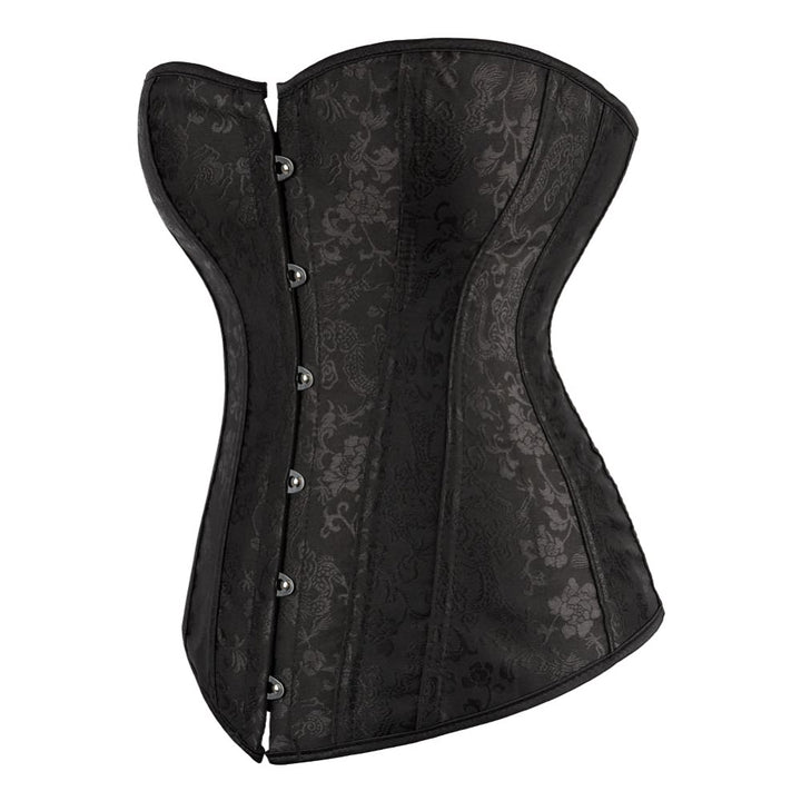 Black Victorian Gothic Hourglass Overbust Corset - Vedlit