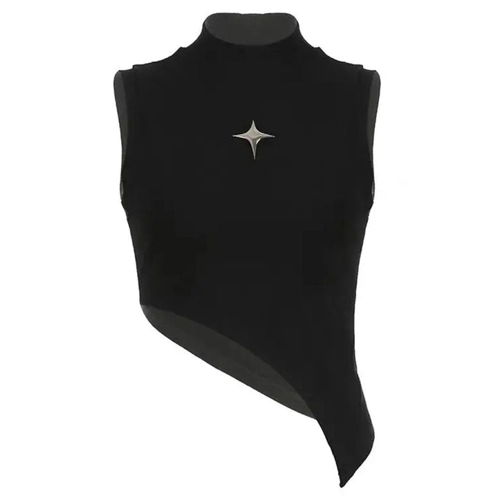 Stargirl Aesthetic Asymmetric Crop Top - Vedlit