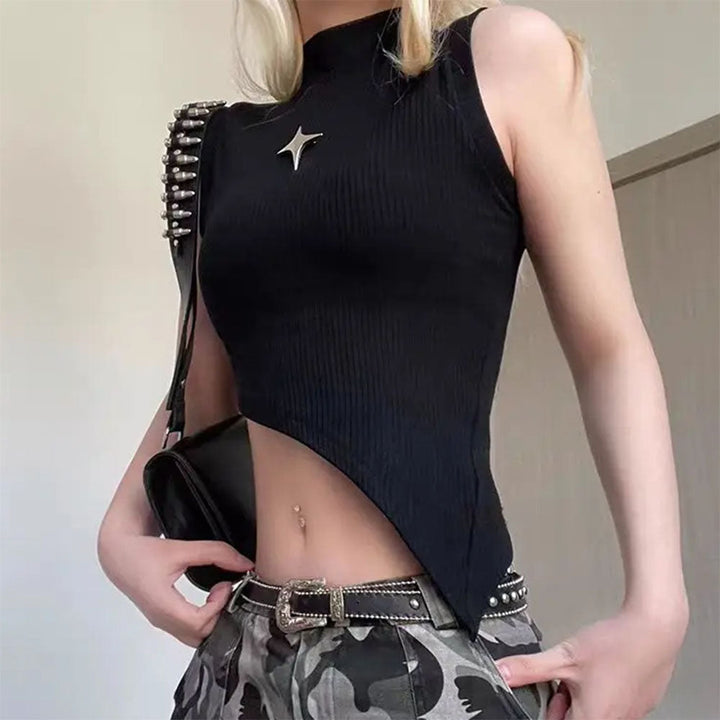 Stargirl Aesthetic Asymmetric Crop Top - Vedlit