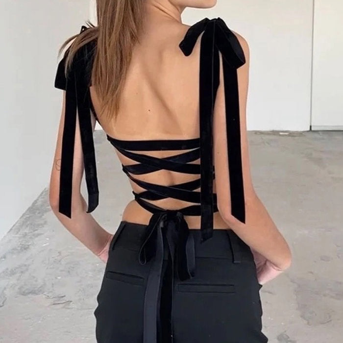 French Girl Bow Corset Top - Vedlit