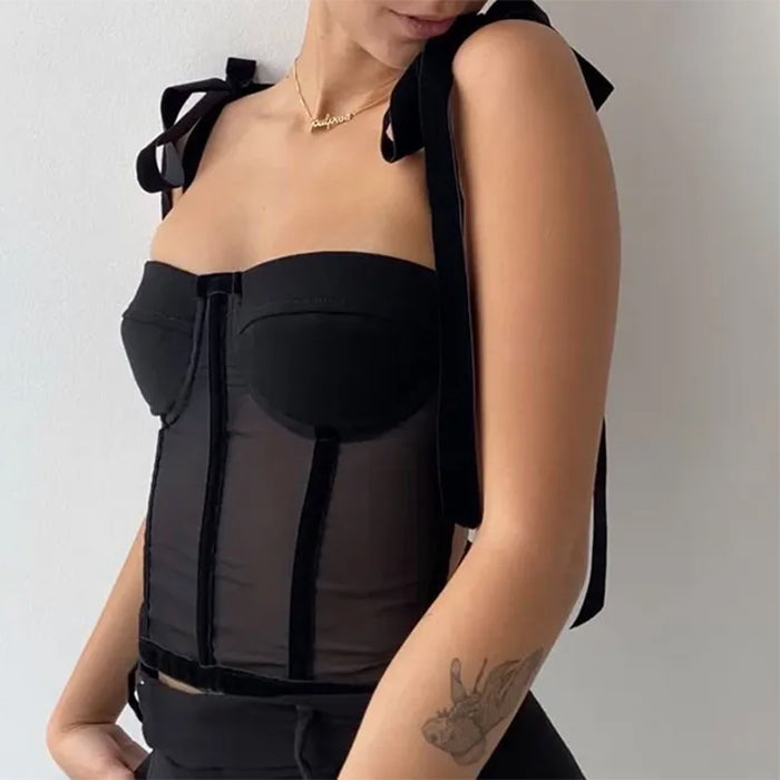 French Girl Bow Corset Top - Vedlit