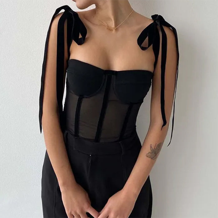French Girl Bow Corset Top - Vedlit