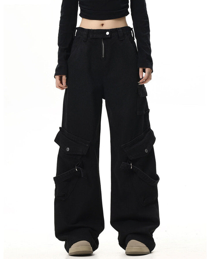 Hashtag Drama Black Cargo Jeans - Vedlit