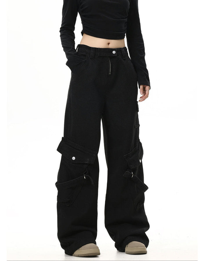 Hashtag Drama Black Cargo Jeans - Vedlit