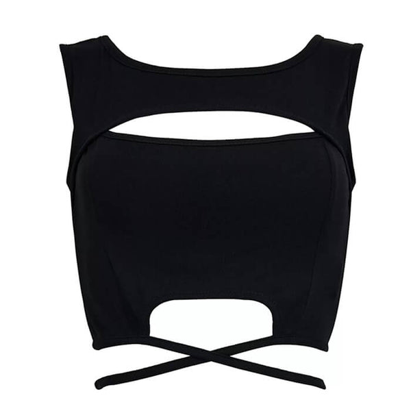 She's a Danger Cutout Crop Top - Vedlit