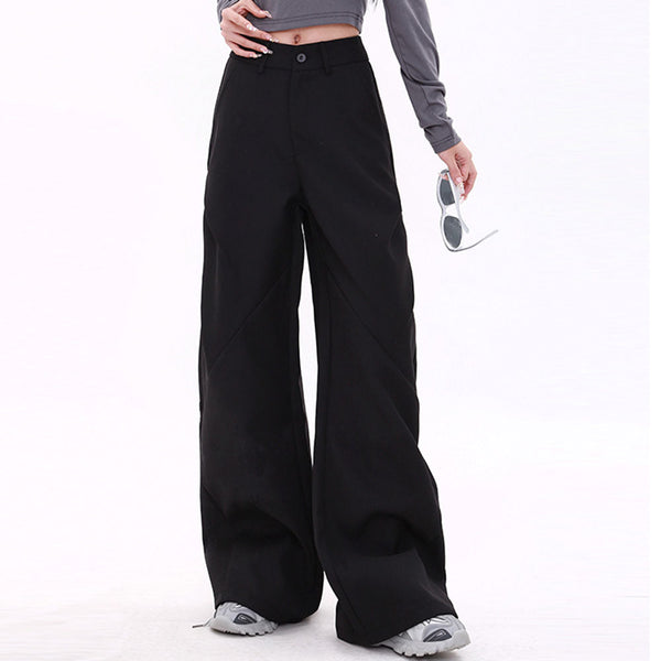 Casual Friday Wide-Leg Black Pants - Vedlit