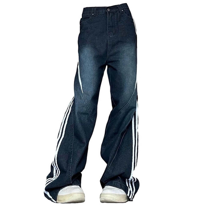 Blokette Side Stripe Wide-Leg Jeans - Vedlit