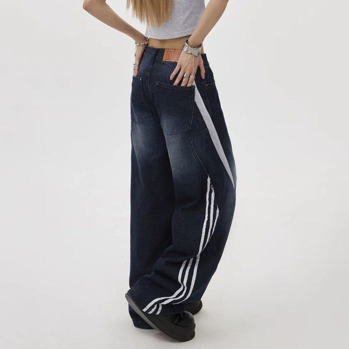 Blokette Side Stripe Wide-Leg Jeans - Vedlit