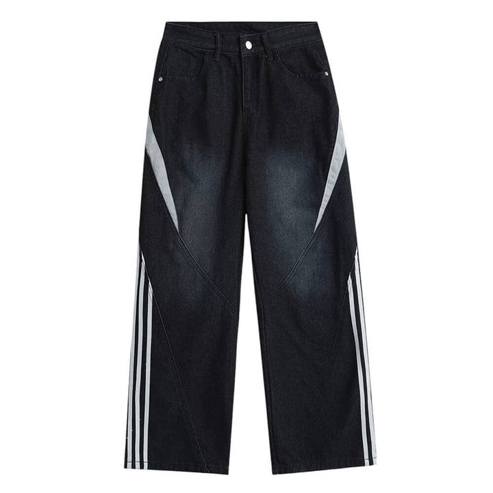 Blokette Side Stripe Wide-Leg Jeans - Vedlit