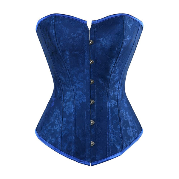 Blue Victorian Gothic Hourglass Overbust Corset - Vedlit