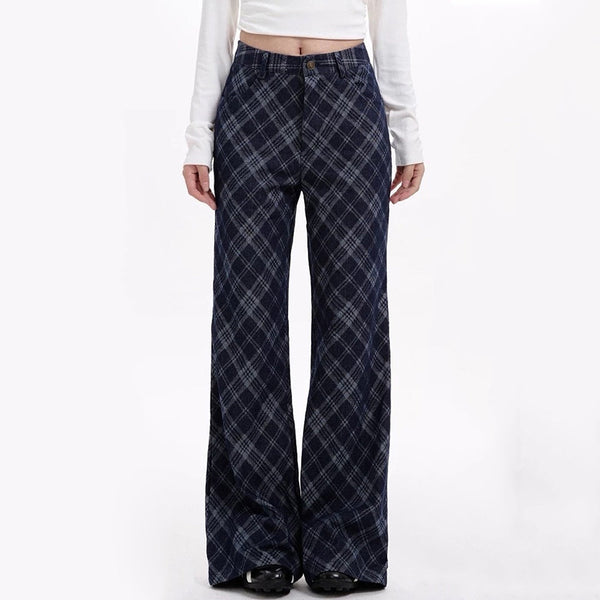 Skippin' School Blue Plaid Pants - Vedlit