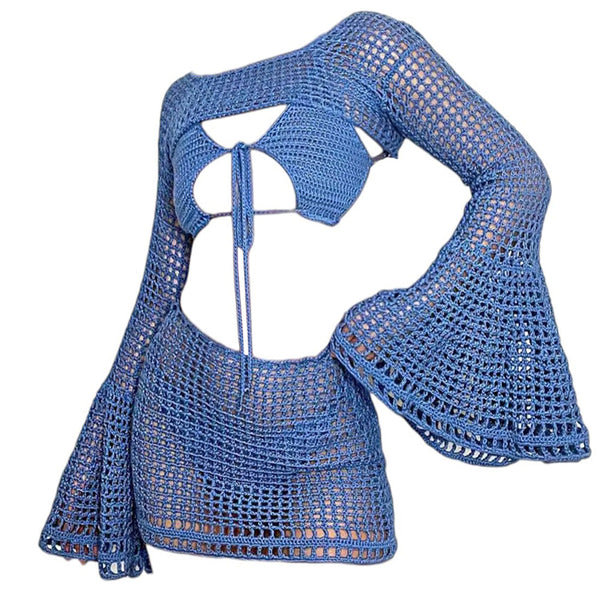 Beach Girl Crochet Top & Skirt Set - Vedlit