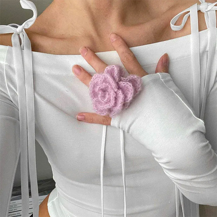 Bow Off-Shoulder Long Sleeve Top - Vedlit