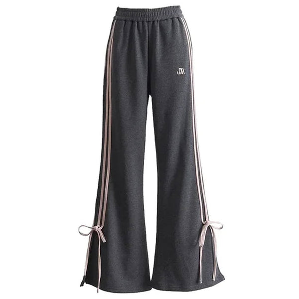 Bow Side Stripe Sweatpants - Vedlit