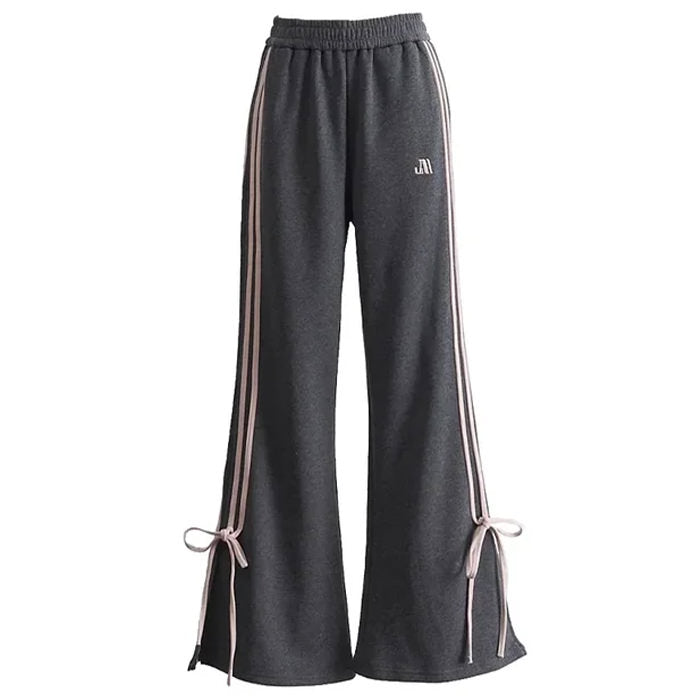 Bow Side Stripe Sweatpants - Vedlit