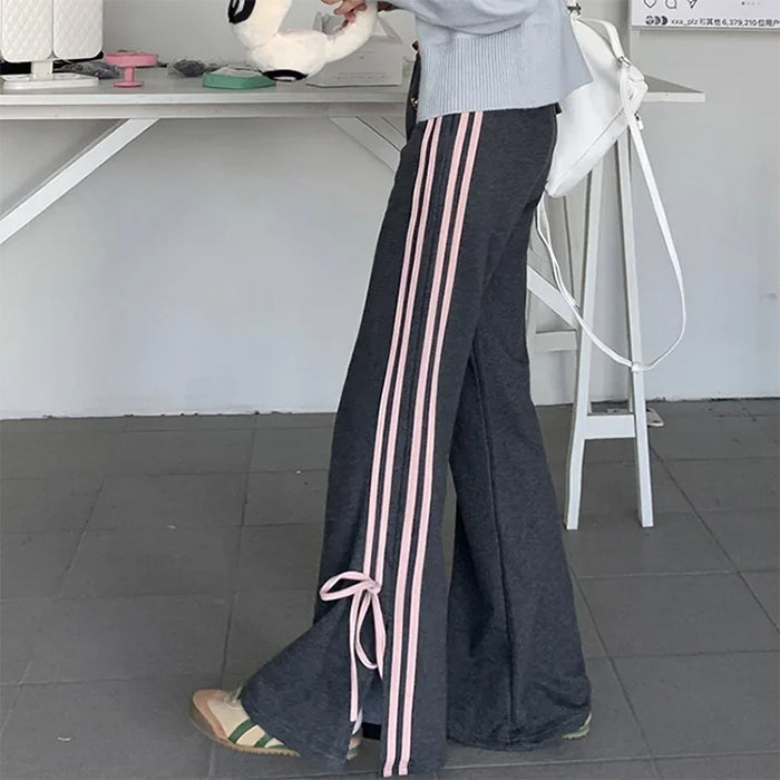 Bow Side Stripe Sweatpants - Vedlit