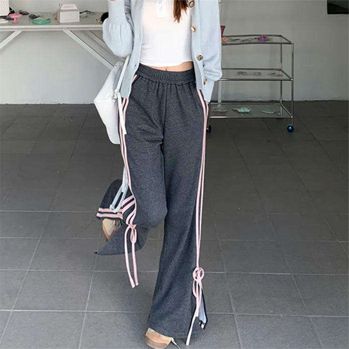 Bow Side Stripe Sweatpants - Vedlit