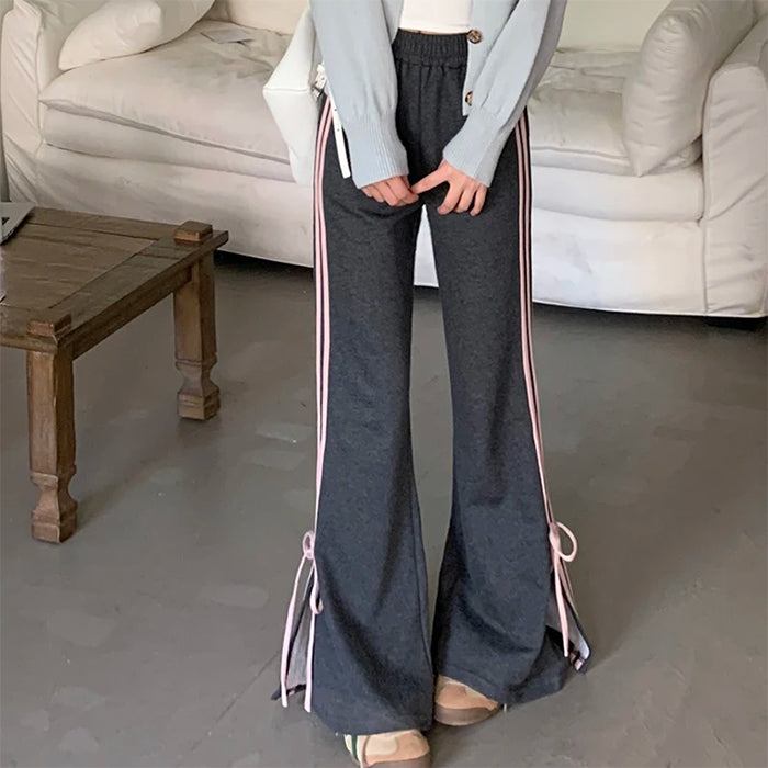 Bow Side Stripe Sweatpants - Vedlit