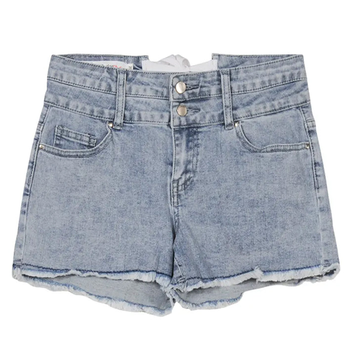 Permanent Vacation Bow Tie Denim Shorts - Vedlit