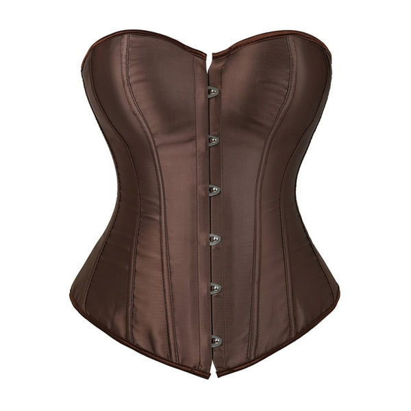 Brown Gothic Hourglass Overbust Corset - Vedlit